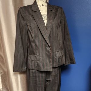 Pant suit black with red pin stripe